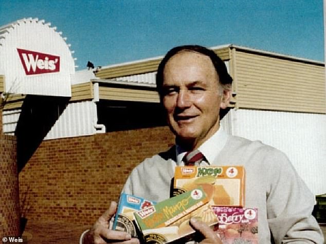 Weis was founded in Toowoomba by Les Weis (pictured) in 1957, and its popular ice cream bars have been enjoyed by millions of Australians
