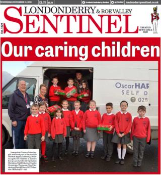 The front page of the Londonderry Sentinel