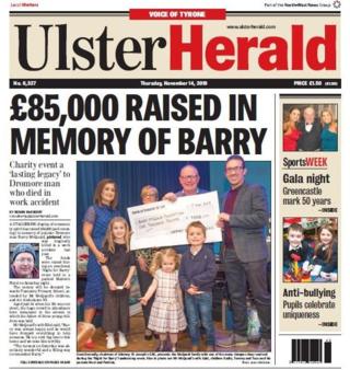 The front page of the Ulster Herald