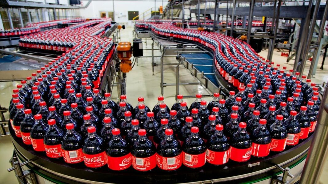 A Coca-Cola manufacturing line