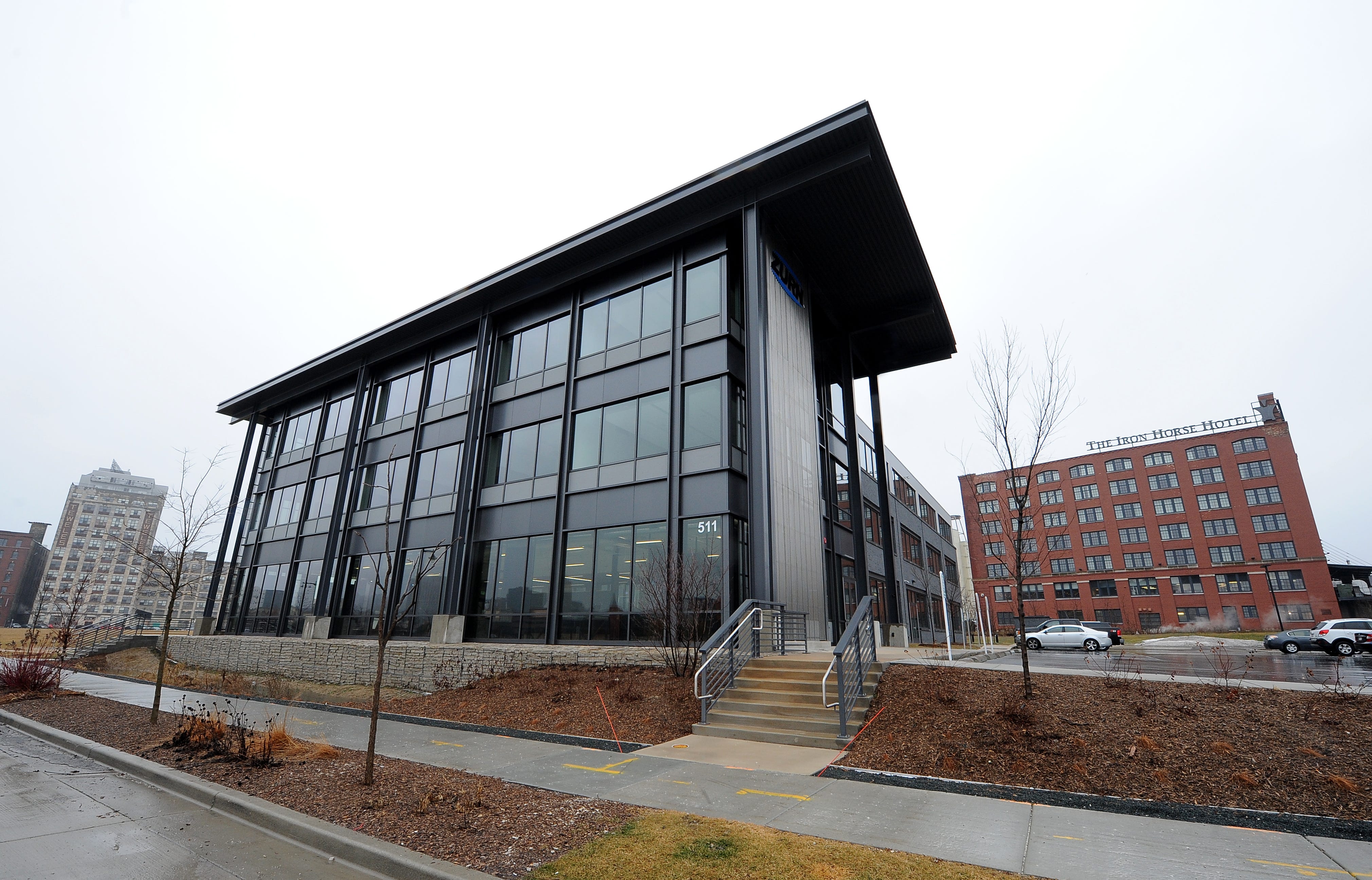 Zurn Industries LLC's headquarters is the only office building developed so far at Reed Street Yards. City officials are endorsing a financing plan for sewer work to accommodate more development there.