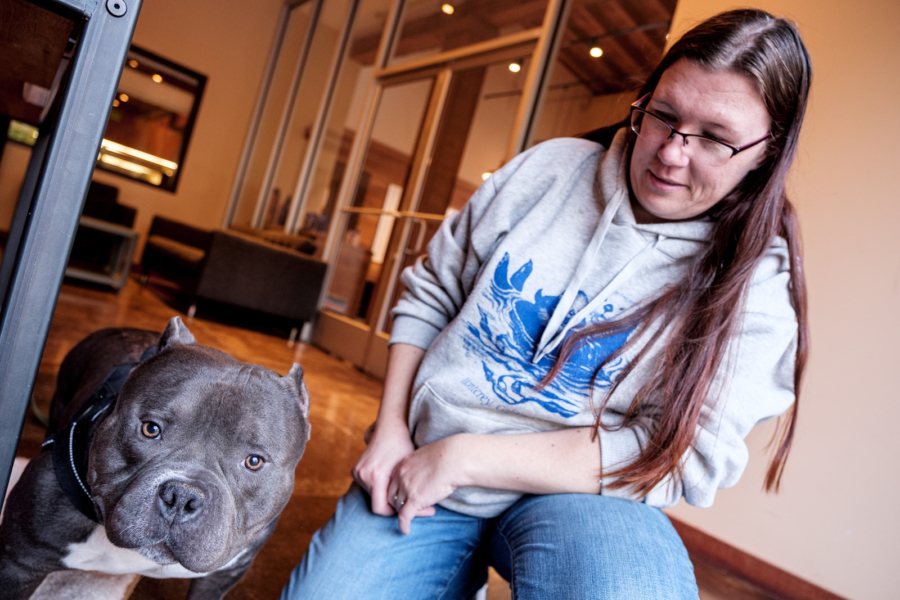 Boden and her owner Debbie Roybal at Wild Earth.