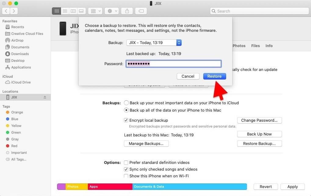 How to Restore Your iPhone to a Backup or Factory Settings with Finder in macOS Catalina