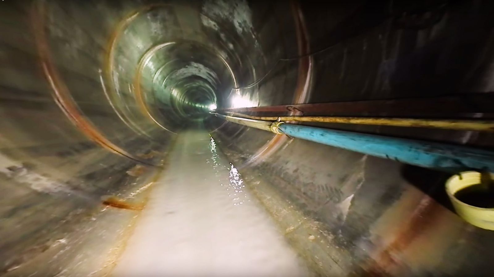 Example of a new tunnel in the DigIndy network, currently holding approximately six inches of water (Photo courtesy Citizens Energy Group)