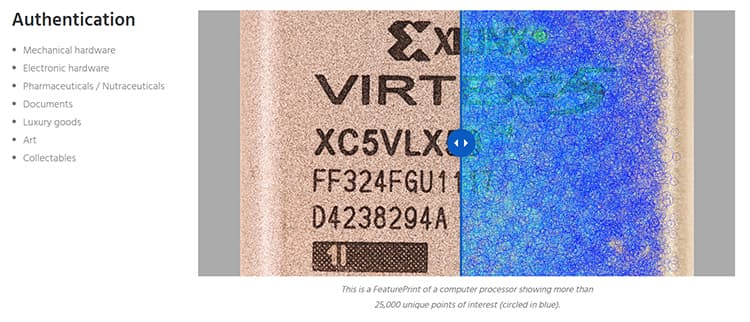 Alitheon uses computer vision to authenticate products.