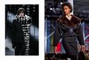 Left: a look from the Saint Laurent Fall/Winter 2019 show. Right: a look from the Louis Vuitton Fall/Winter 2019 show.