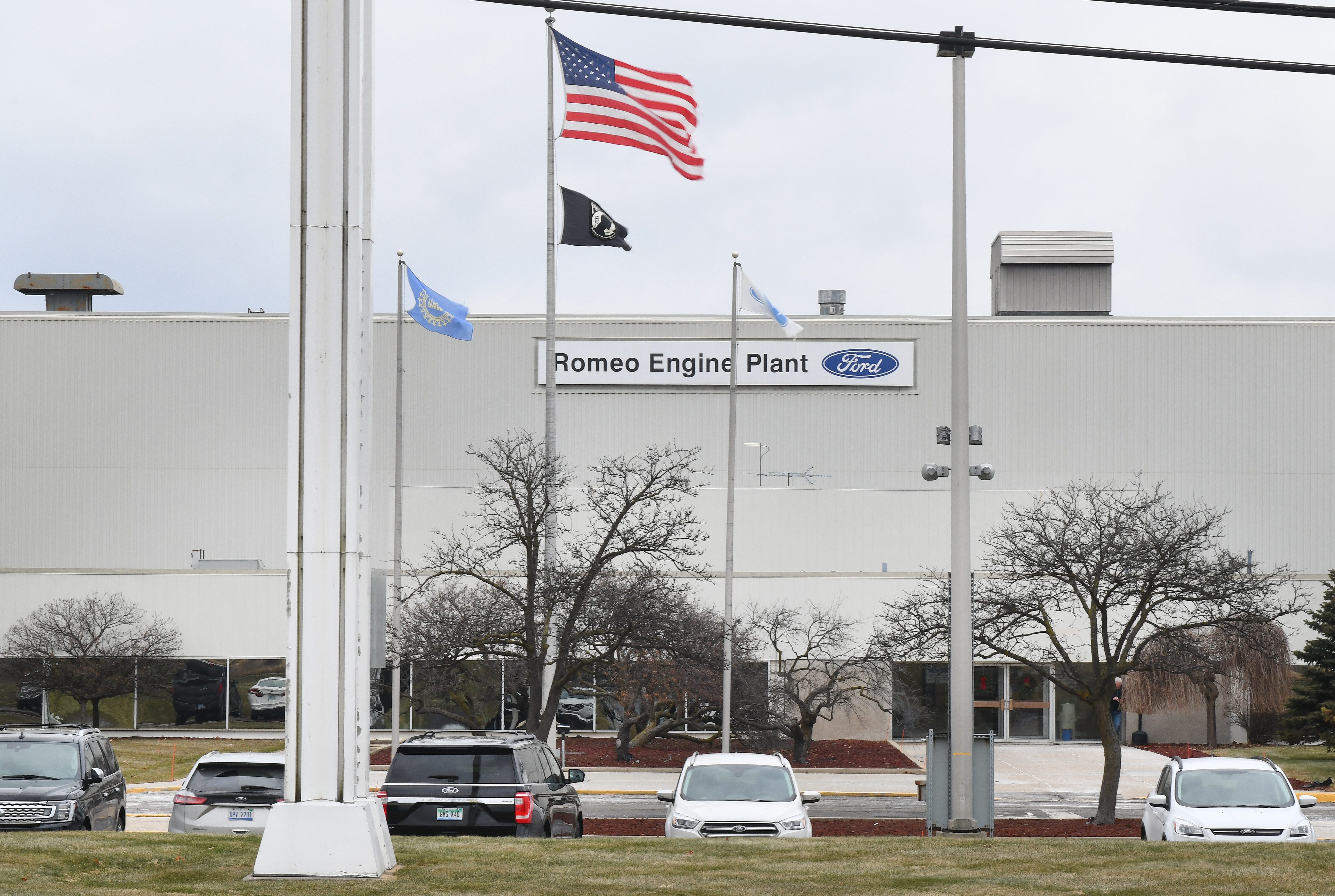 Exterior view of the Ford Romeo Engine Plant in Romeo, Michigan on December 17, 2019.