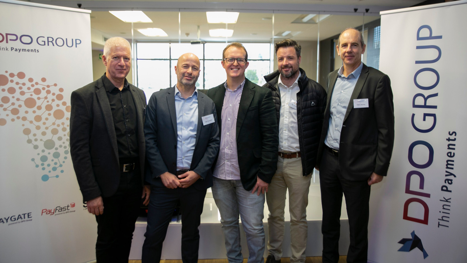 Featured image (left to right): DPO Group chairman Offer Gat, DPO Group CEO Eran Feinstein, PayFast MD and co-founder Jonathan Smit, Axis Partners MD Nicholas Smalle and DPO PayGate MD Peter Harvey 