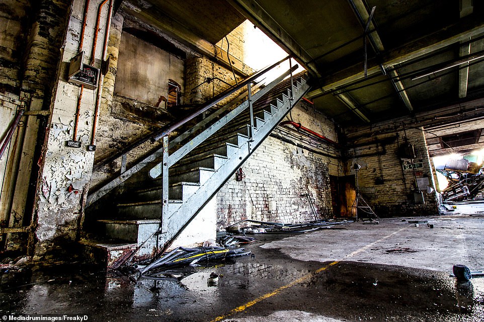 Urban explorer FreakyD captured the remarkable shots of the crumbling factory which closed in 2006 resulting in the loss of many jobs