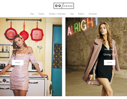 Homepage of Oonana Fashion Marketplace, 2 Models in Dresses, Navigation Bar