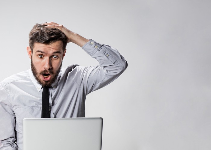 Man is surprised by news.