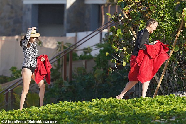 Maintaining the tradition: The couple spend time in the idyllic island every year after Christmas
