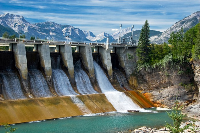 A dam in hydropower plant.
