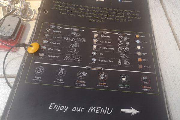 

The menu at Pallet Cafe. PHOTO | ABIGAIL ARUNGA
