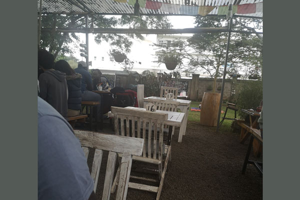 The seating at Pallet Cafe. PHOTO | ABIGAIL