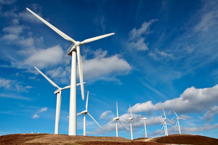 A wind farm.