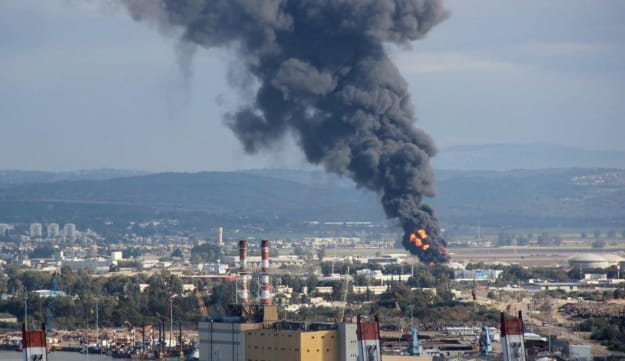 The fires at the Haifa refineries, 2016. 