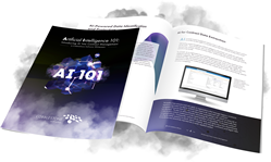 CobbleStone Software's "AI 101: Introducing Artificial Intelligence Into Contract Management" whitepaper cover and spread.