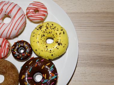 Assortment of donuts from Sinless Donuts in Fort Worth (Brian Elledge/The Dallas Morning News)
