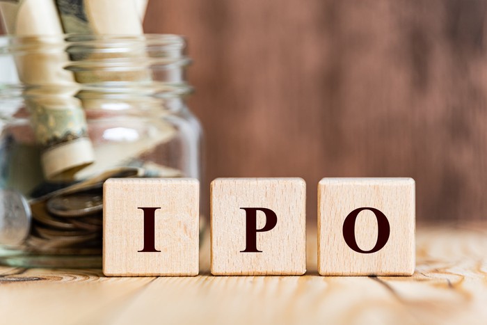 IPO spelled out in wooden blocks.