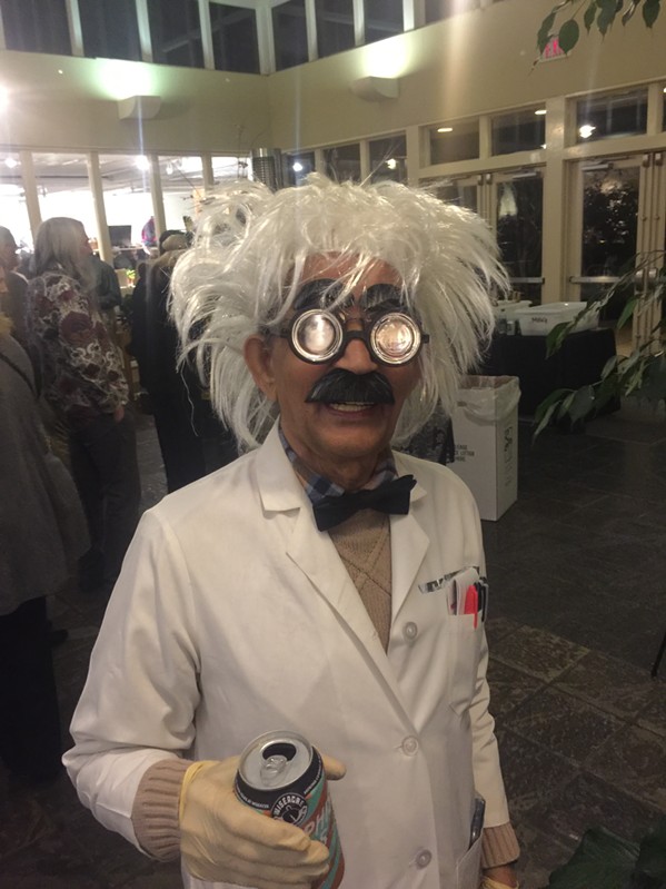 Gopal Murti, who exhibited art at the Incognito! Art Soiree and Silent Auction, won first prize in the costume contest at the show, where guests bid on artwork not knowing who actually did the artwork. All the work in the show, held January 31st at Memphis Botanic Garden, was unsigned; guests learned who the artist was after they bought the work. - MICHAEL DONAHUE