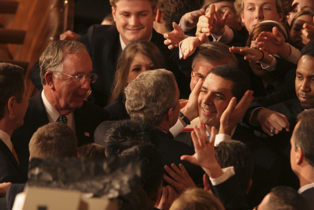 President George W. Bush embraced Rep. Henry Cuellar, a Laredo Democrat, at his 2006 State of the Union address.