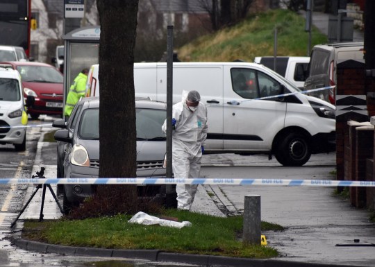 Police activity in Pensnett Road, Brierley Hill, West Midlands, as a double murder investigation has been launched after two men were knifed to death in a suspected robbery at a cannabis factory. PA Photo. Picture date: Thursday February 20, 2020. The group of attackers tried to force their way into a house in Brierley Hill, just after 3.30am on Thursday. See PA story POLICE Factory. Photo credit should read: Matthew Cooper/PA Wire