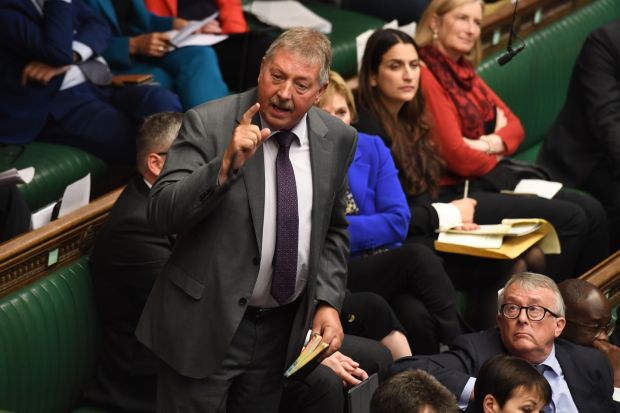DUP MP Sammy Wilson: ‘Physical links and major infrastructure projects like this all over the world are judged not only on their economic benefits but on their political benefits, including how they integrate countries.’ Photograph: Jessica Taylor/UK Parliament/AFP via Getty