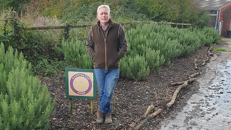 Peter Cheek in a field