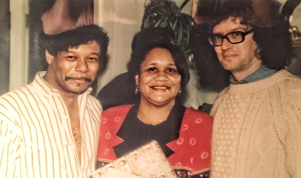Gene Phillips has been raising money for St. Jude Children's Hospital at his birthday parties for more than 40 years. This  was taken in the late 1990s or early 2000s with me, sporting a different color hair, and Willie Bland, wife of the late Bobby Blue Bland.