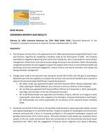 JOSEMARIA REPORTS 2019 RESULTS (CNW Group/Josemaria Resources Inc.)