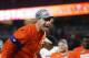 Clemson coach Dabo Swinney celebrates after Clemson defeated Ohio State 29-23 in the Fiesta Bowl NCAA college football playoff semifinal Saturday, Dec. 28, 2019, in Glendale, Ariz. (AP Photo/Ross D. Franklin)