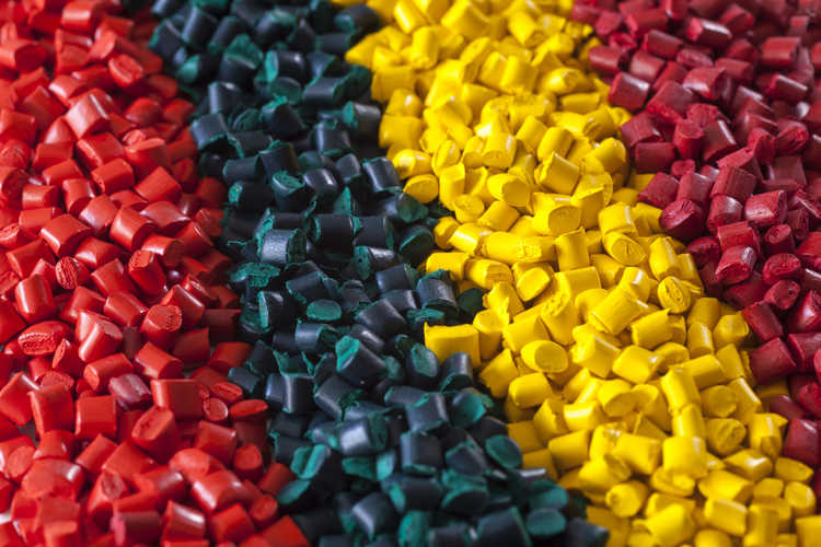 Plastic polymer granules.