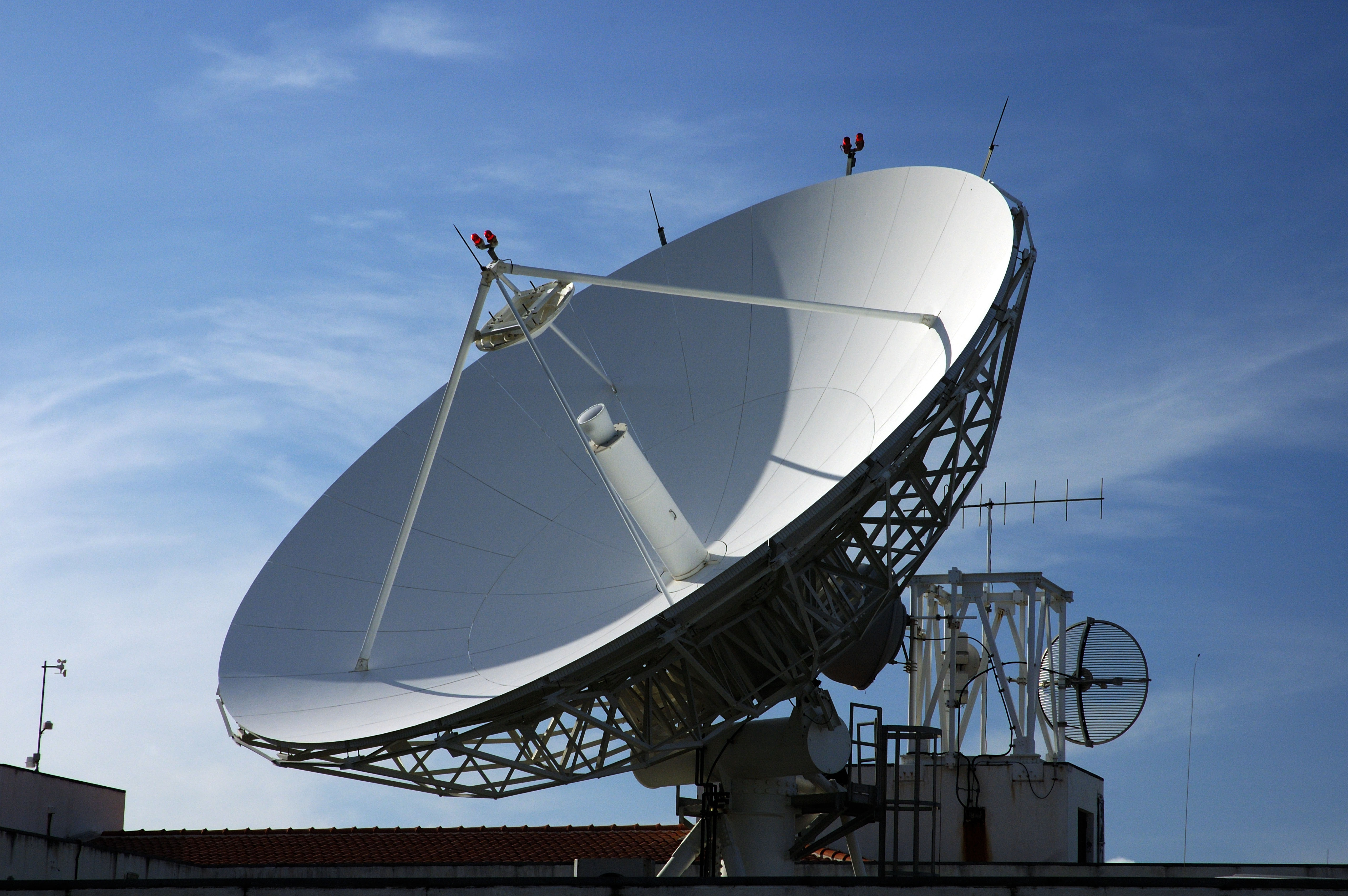 Satellite dish Santa Cruz Flores island Azores