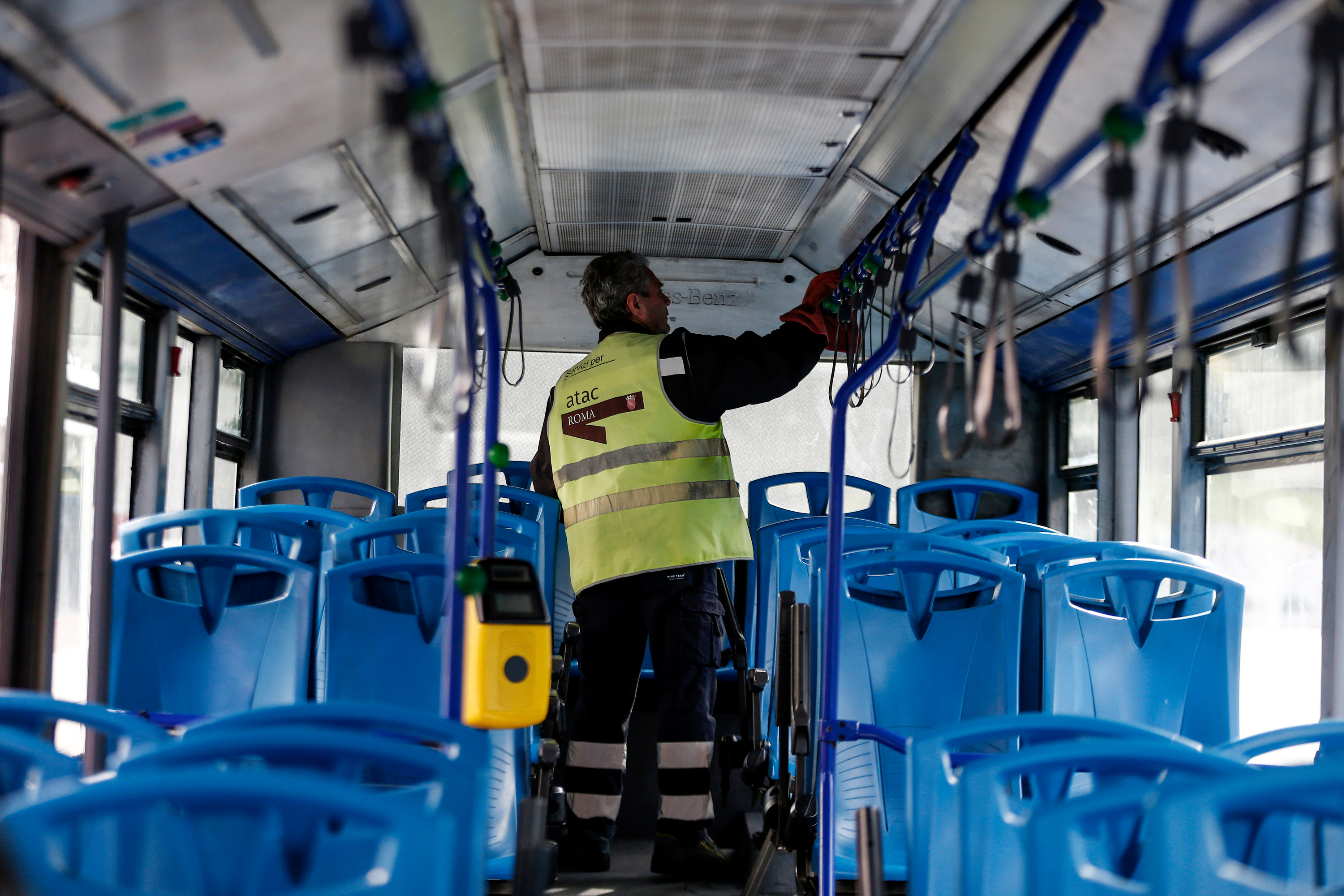 Public transport services in Rome are disinfected