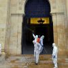 Lebanese medical team sterilizing the parliament