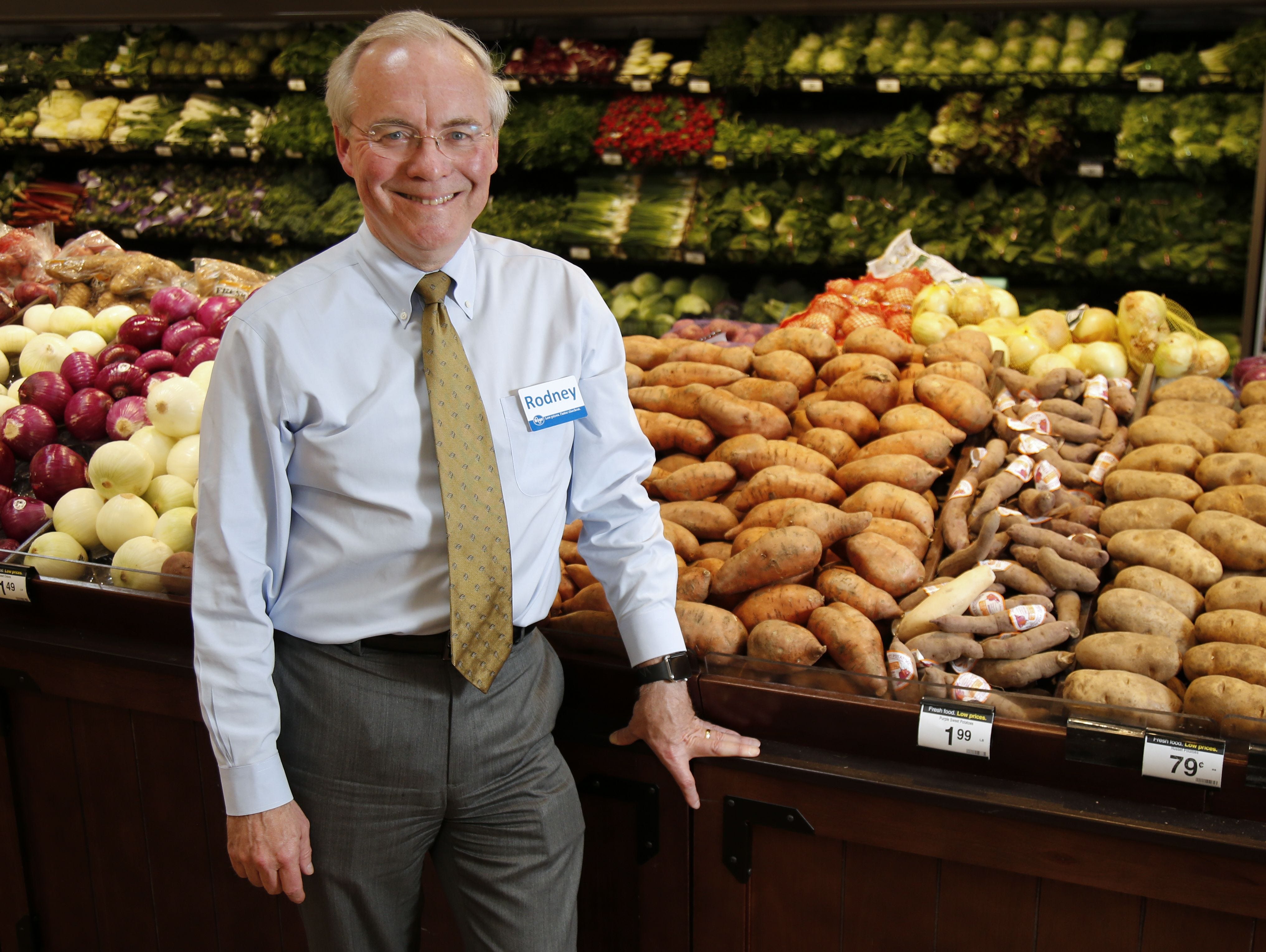 Kroger CEO Rodney McMullen poses for a portrait, Wednesday, June 1, 2016, in the produce section of the Oakley Kroger Marketplace in Cincinnati.