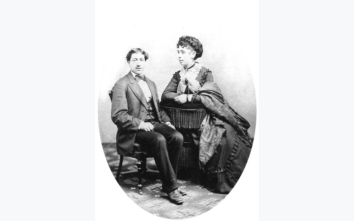 Bernard and Nettie Silberstein, photographed in 1870, the year they arrived in the Zenith City. Bernard became a civic and business leader, and the Silbersteins were among the founders of Temple Emmanuel, Duluth’s first synagogue. (Photo courtesy of Dennis Lamkin and John Niemi)