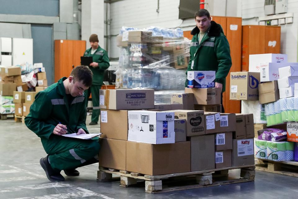 Distribution center of Perekrestok retail chain in Sofyino outside Moscow