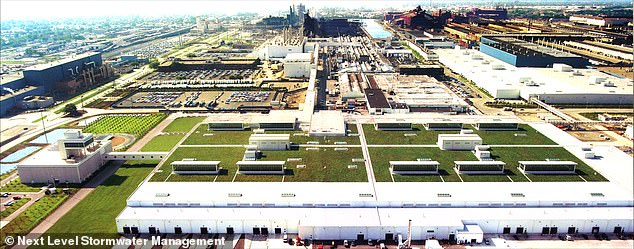The mammoth production effort is taking place inside Ford's giant factory in Dearborn, Michigan