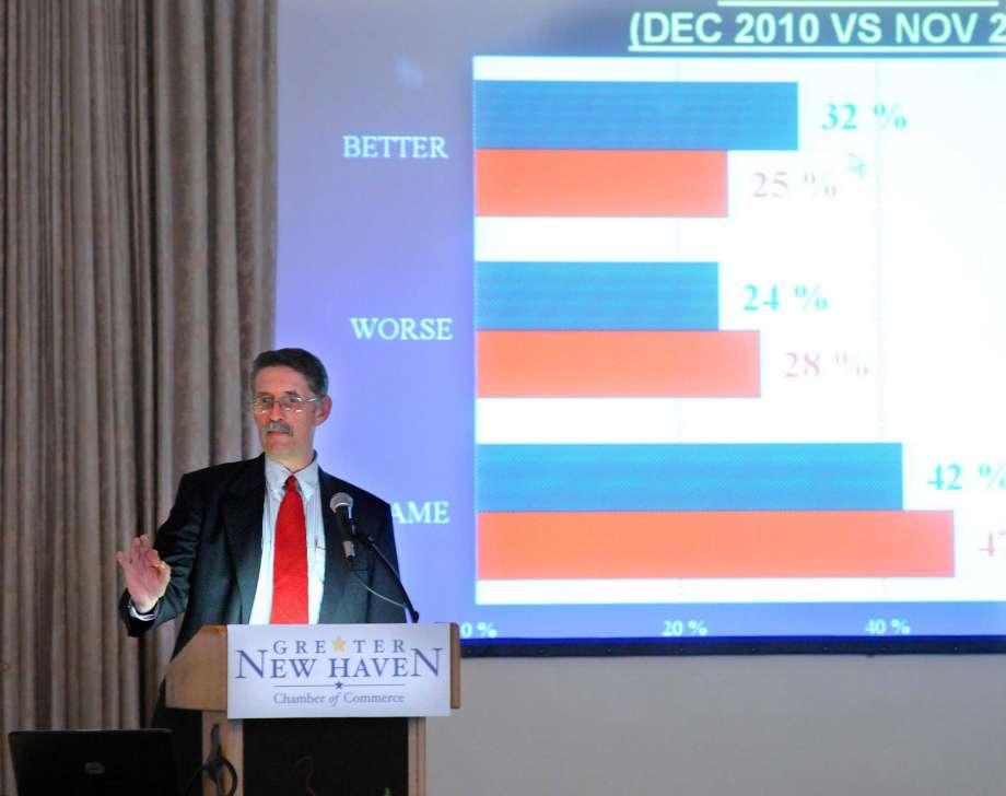 In this file photo Donald Klepper-Smith, chief economist &amp; director of research DataCore Partners LLC, speaks to the Greater New Haven Chamber of Commerce 2012. Photo: Peter Casolino / Hearst Connecticut Media File Photo