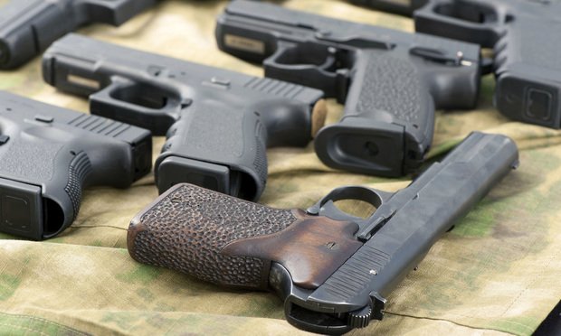Set of different guns