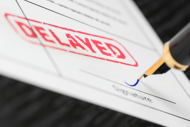 Delayed stamp on document