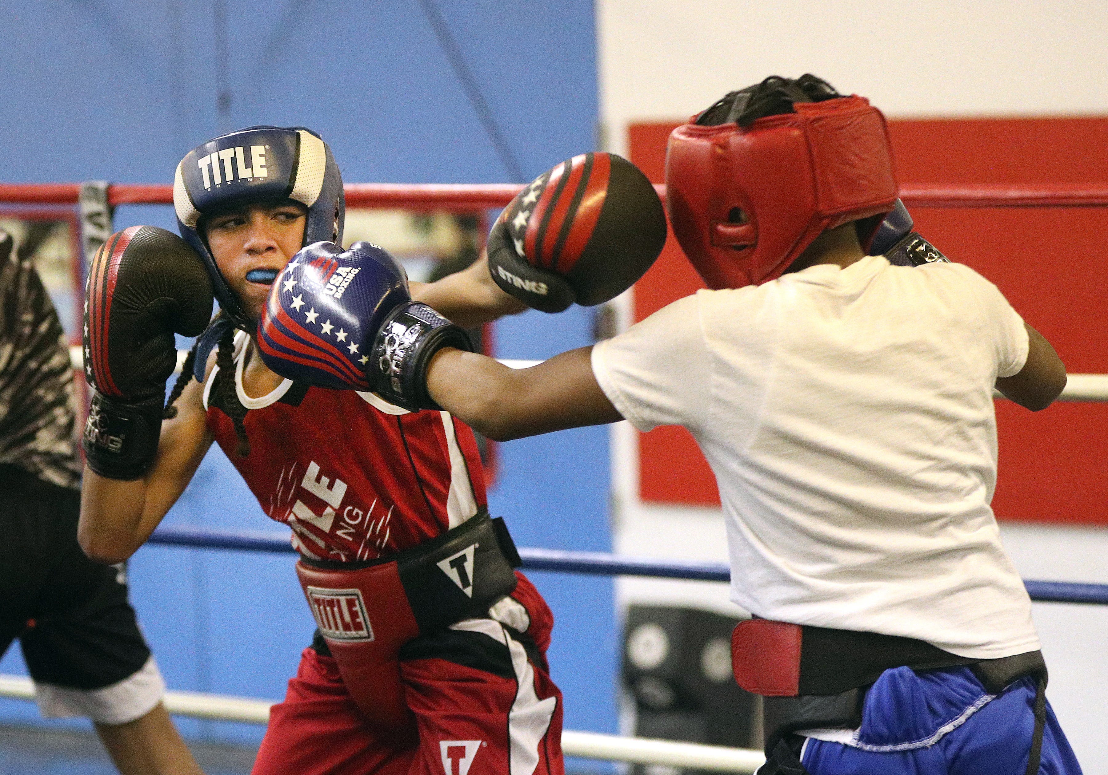 Javier Mitchell,11, says he loves training at the Fight Factory in Rochester.