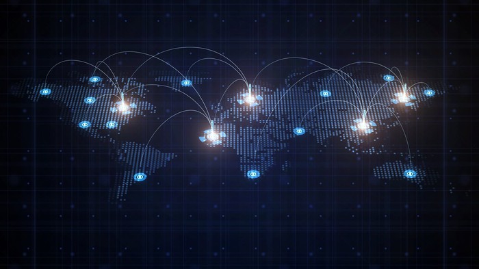 Image shows global supply chain operations