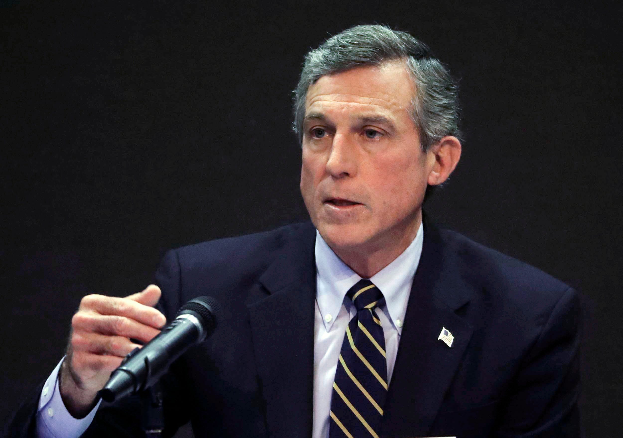 Gov. John Carney and adminstration officials conduct a press conference on the coronavirus situation in the state from the Carvel State Building Friday.