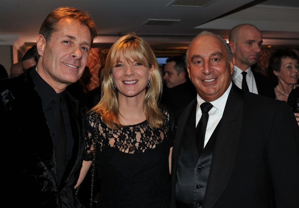 Ian Grabiner, CEO of Arcadia Group, Mary Homer, managing Director of Topshop & Sir Philip Green at the Retail Trust London Ball in 2013.