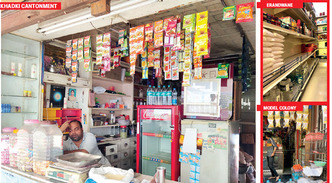 Many grocery shopowners are being forced to hire tempos and labour themselves to source items that fly off their shelves; in-demand essentials like food grains, instant noodles, biscuits are lacking