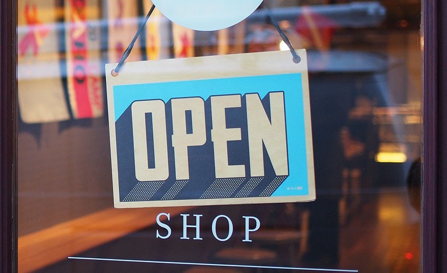 open shop sign window
