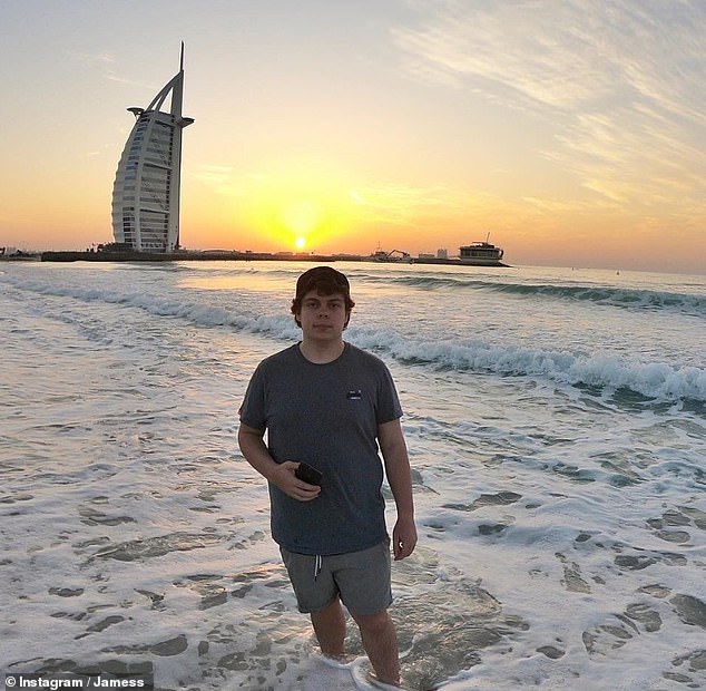 Dipping his toes in the water in Dubai, 2018. The entrepreneur was shocked by the realities of living as an homeless man